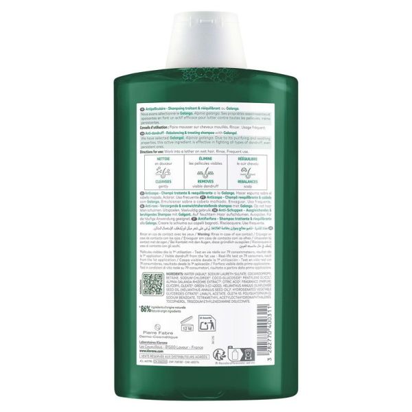 Klorane Antipelliculaire Shampoing Traitant et Rééquilibrant au Galanga (400 ml)