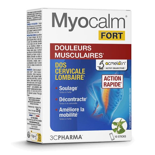 3C Pharma Myocalm Fort douleurs musculaires action rapide (10 sticks)