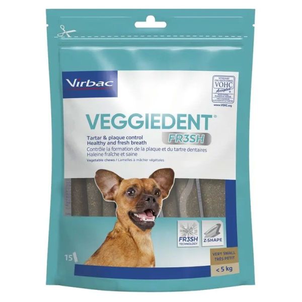 VeggieDent Fr3sh taille XS chien de moins de 5 kg (15 lamelles)