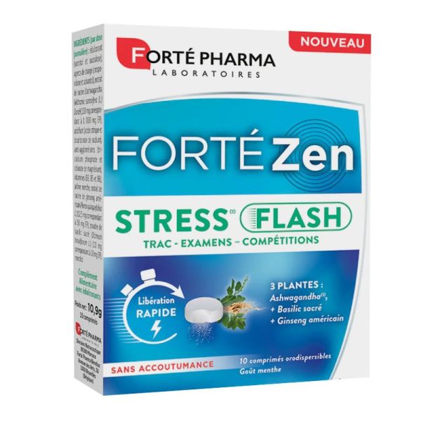 Forte Pharma Zen Stress Flash trac, examens, compétitions (10 comprimés)