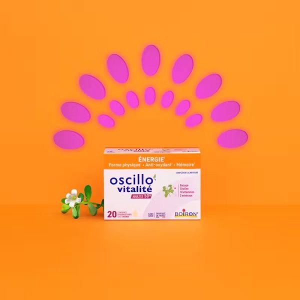 Oscillo' Vitalité Adultes 50+ forme physique, anti-oxydant, mémoire (20 comprimés)