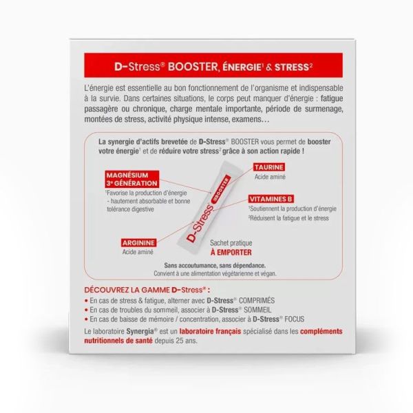 Synergia D-Stress booster d'énergie physique et mentale, anti-stress (30 sticks)