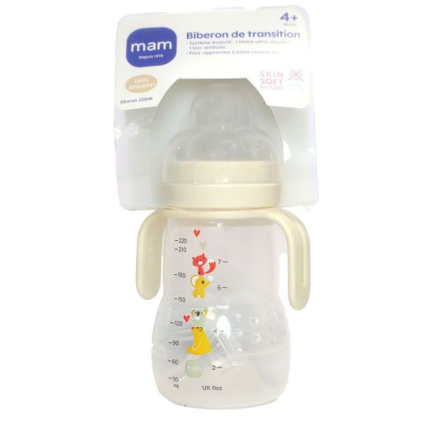 MAM Biberon de Transition Trainer+ Débit 3 Vert (220 ml)