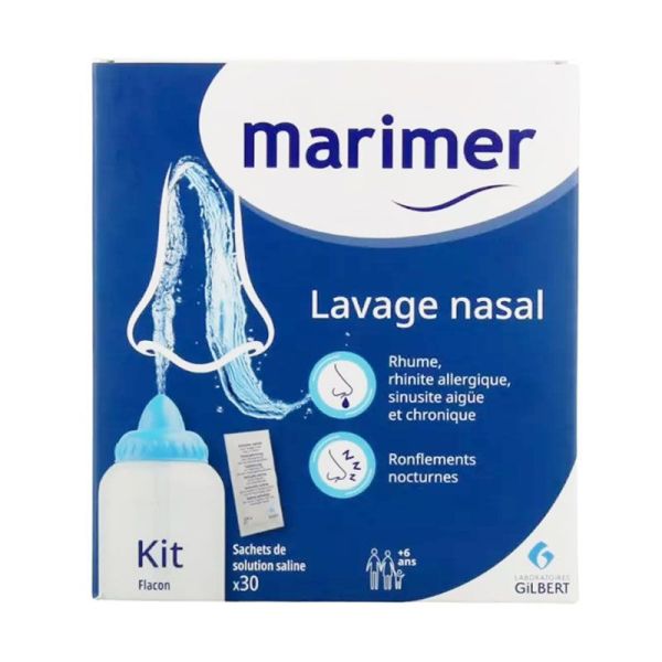 Marimer Kit d'Irrigation lavage nasal rhume, rhinite, sinusite, ronflements (x1)