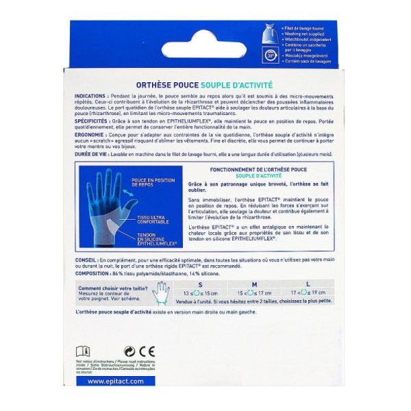Epitact Orthèse de Pouce Souple Droit (Taille L)