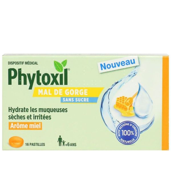 Phytoxil Pastille Gorge Irritée sans sucre arôme Miel-Citron-Menthe (x16)
