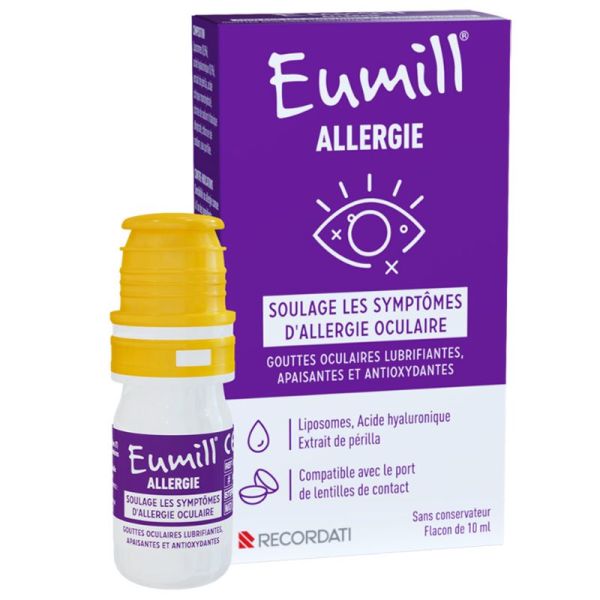 Eumill Allergie Gouttes oculaires lubrifiantes, apaisantes et antioxydantes (10 ml)