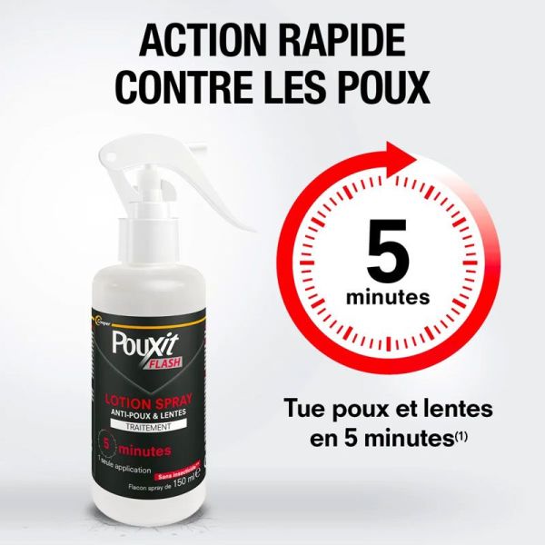 Pouxit Flash Lotion Spray Anti-Poux & Lentes (offre spéciale 2 x 150 ml)