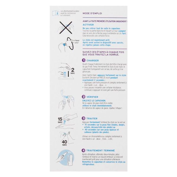 Excilor ZéroVerrue Traitement des verrues Freeze N2O à -80°C
