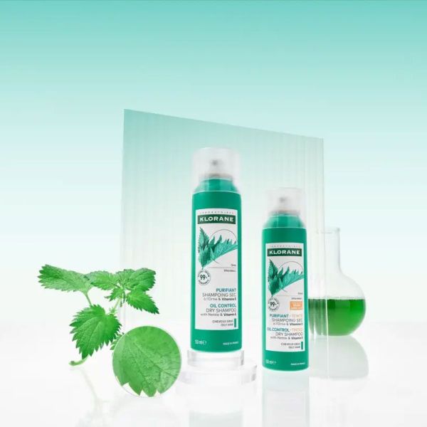 Klorane Purifiant Teinté Shampoing sec à l'Ortie bio et Vitamine E (150 ml)
