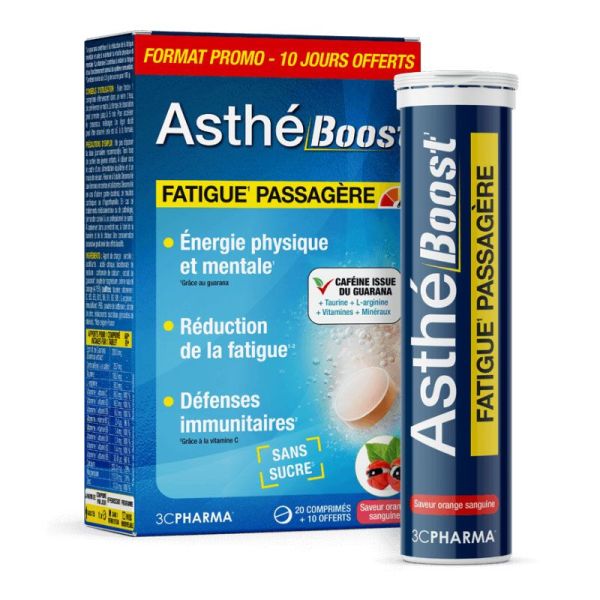 3CPharma Asthé Boost fatigue passagère (30 comprimés effervescents + 10 offerts)