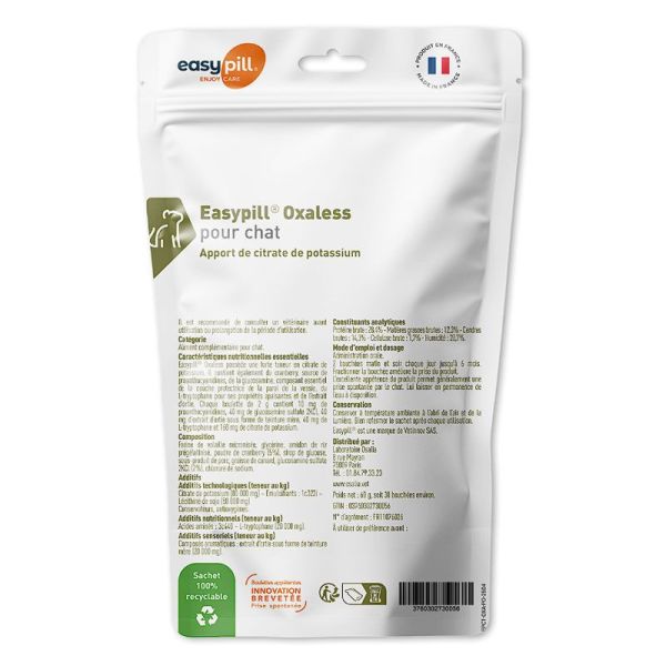 Easypill Oxaless citrate de potassium pour chats (30 boulettes)
