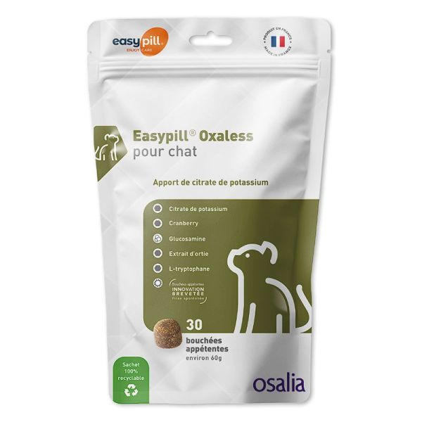 Easypill Oxaless citrate de potassium pour chats (30 boulettes)