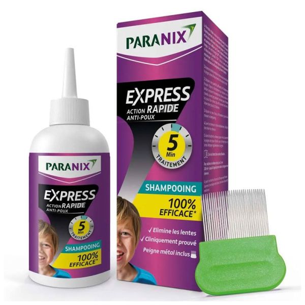 Paranix Express Shampooing anti-poux action rapide 5 minutes (300 ml + peigne)