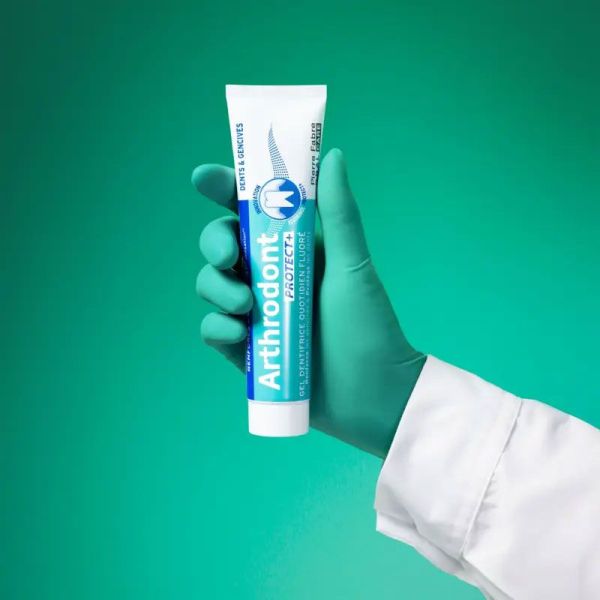 Arthrodont Protect+ Gel dentifrice quotidien fluoré, protection gencives et dents (2 x 75 ml)