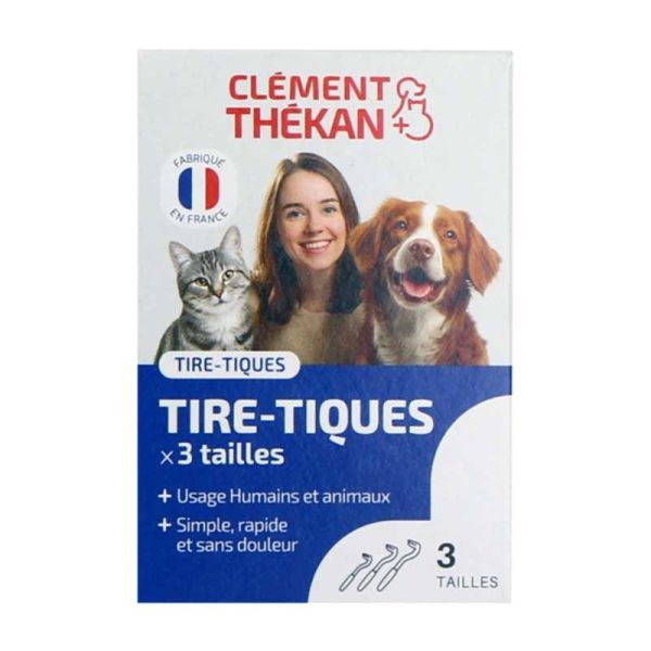 Clément Thékan Tire-Tiques Crochet 3 tailles humains et animaux