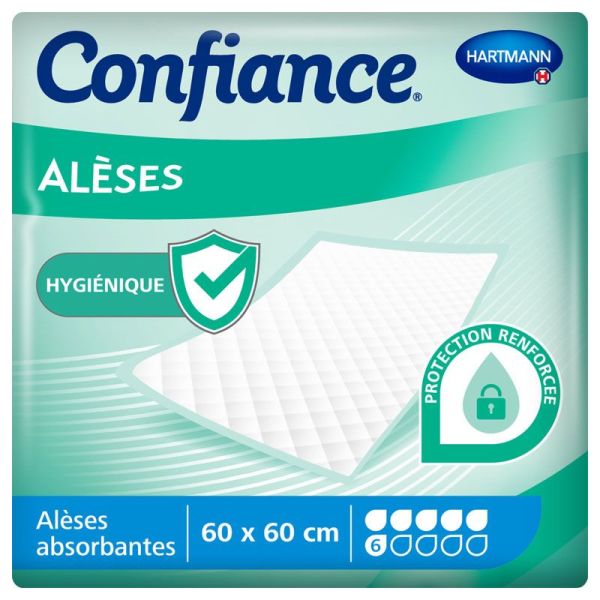 Confiance Alèses 60 x 60 cm absorption 6 Gouttes (x30)