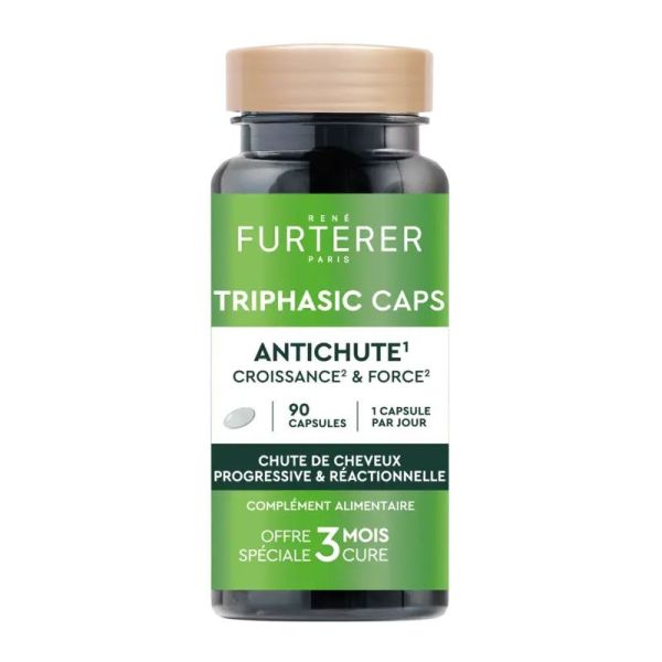 Triphasic Caps Antichute croissance & force formule végan (90 capsules)