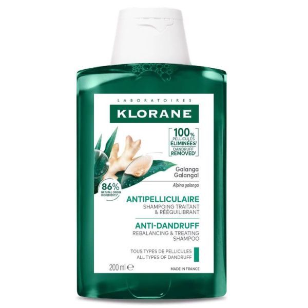 Klorane Antipelliculaire Shampoing Traitant et Rééquilibrant au Galanga (200 ml)