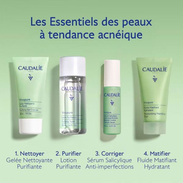 Caudalie Vinopure Coffret découverte Starter Kit Anti-Imperfections à l'Acide Salicylique