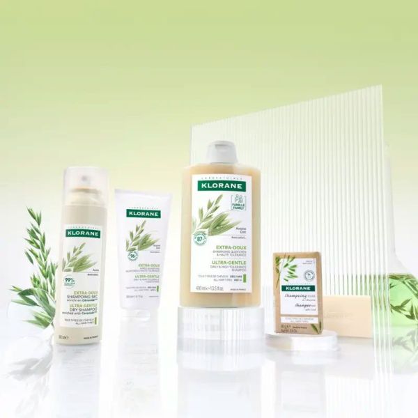 Klorane Extra-Doux Teinté Shampoing sec enrichi en Céramideᴸᴵᴷᴱ et avoine (150 ml)