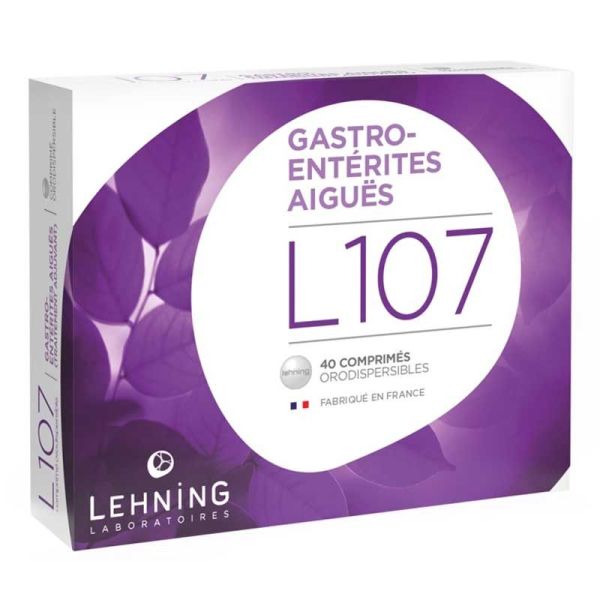 L107 Gastro-entérites aigües, diarrhées, nausées & vomissement (40 comprimés orodispersibles)