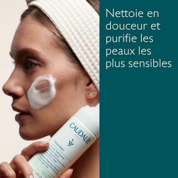 Caudalie Mousse Nettoyante fleur de vigne raisin & sauge (2 x 150 ml, -50% sur le 2e)