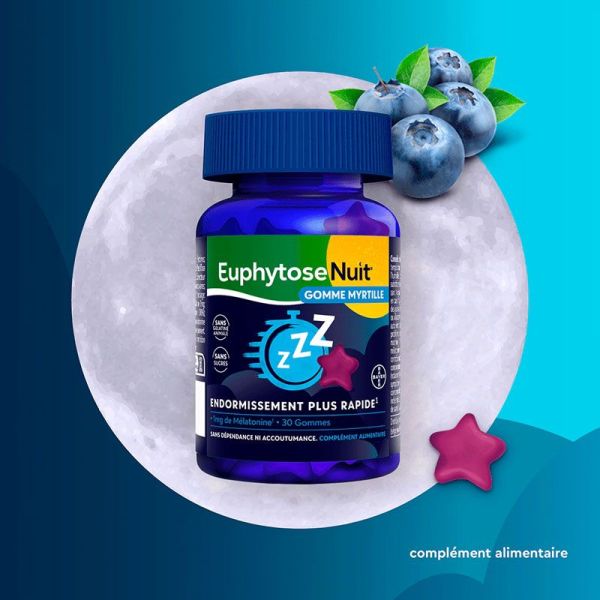 Euphytose Nuit Gomme Myrtille endormissement plus rapide (30 gommes)