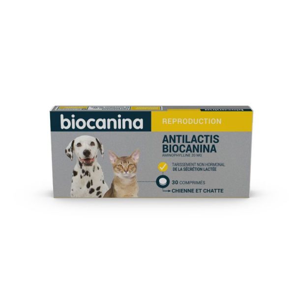 BioCanina Antilactis Tarissement non Hormonal de la Sécrétion Lactée Chienne & Chatte (30 comprimés)