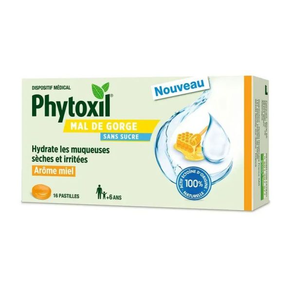 Phytoxil Pastille Gorge Irritée sans sucre arôme Miel-Citron-Menthe (x16)