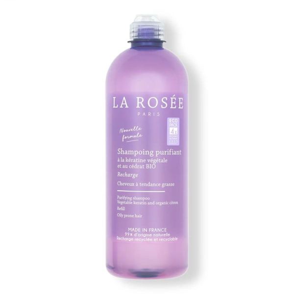 La Rosée Shampoing purifiant à la kératine végétale et au cédrat bio (recharge 400 ml)