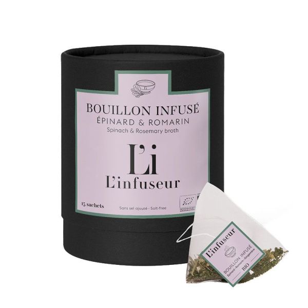L'infuseur Bouillon Infusé Bio Epinard & Romarin (15 sachets)
