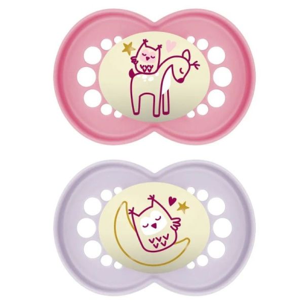 MAM Sucette Original 6 mois + n°23 Nuit (lot de 2)