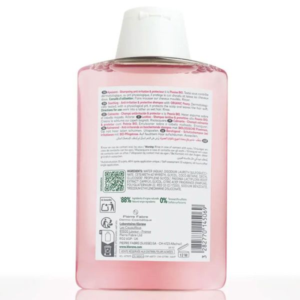 Klorane Shampoing apaisant anti-irritation et protecteur à la Pivoine (100 ml)