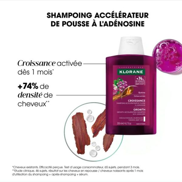 Klorane Croissance Shampoing accélérateur de pousse à la Quinine (200 ml)
