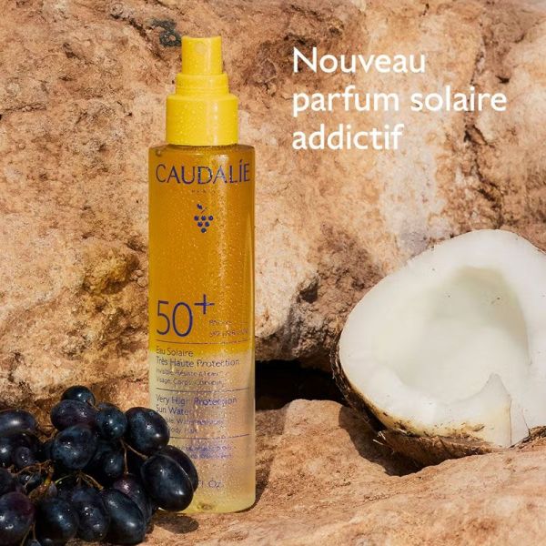 Eau Solaire Très Haute Protection SPF50+ invisble, résiste à l'eau, visage, corps & cheveux (150 ml)