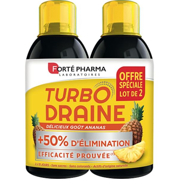 Turbodraine Draineur Minceur à boire Ananas (2 x 500 ml)