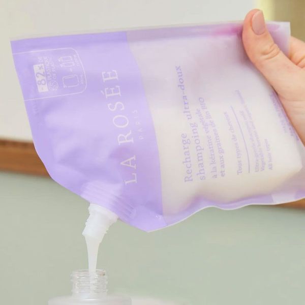 La Rosée Recharge pour Shampoing Ultra Doux à la kératine végétale & graines de lin bio (400 ml)
