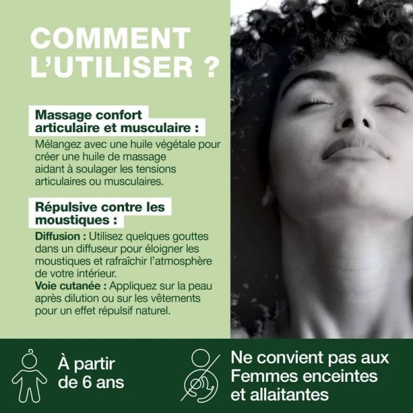 Pranarôm Huile Essentielle d'Eucalyptus citronné Bio (10 ml)