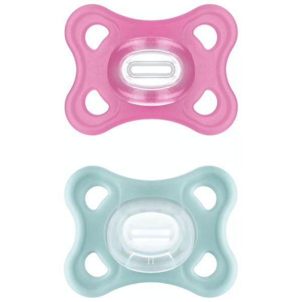 MAM Sucette Comfort Silicone Rose & Vert 2-12 mois (x2)