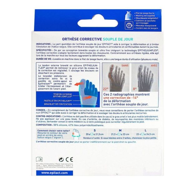 Epitact Orthèse Corrective Souple de jour Hallux Valgus (Taille L)