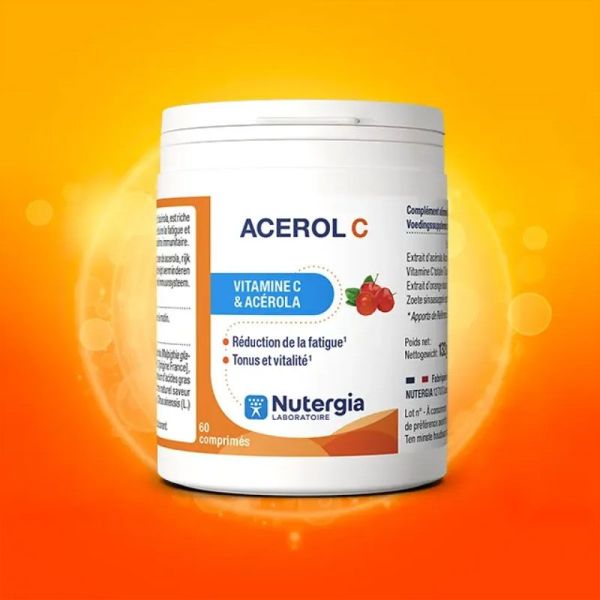 Nutergia Acerol-C Vitamine C & Acérola (60+12 comprimés)