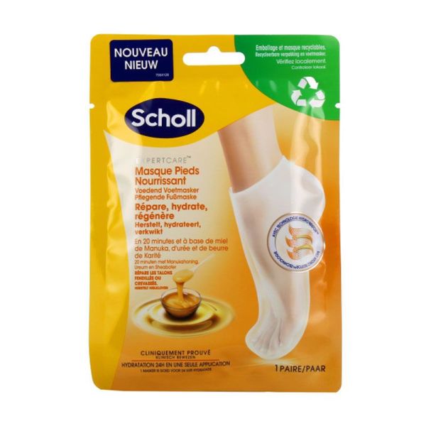 Scholl Masque Pieds Nourrissant au Miel de Manuka 1 paire