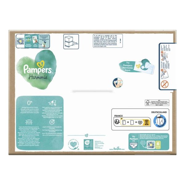 Pampers Harmonie Couches Taille 4 9-14 kg Maxi Pack (x78)