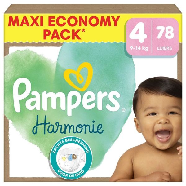 Pampers Harmonie Couches Taille 4 9-14 kg Maxi Pack (x78)
