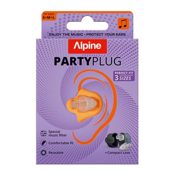 Alpine PartyPlug Bouchons d'oreilles avec filtre musique pour festivals transparent (1x)
