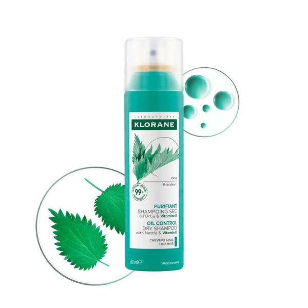 Klorane Purifiant Shampoing sec à l'Ortie bio et Vitamine E (150 ml)
