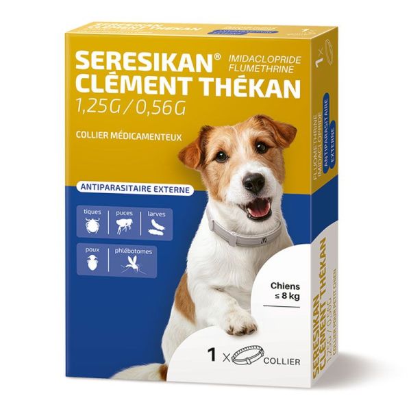 Clément Thékan Seresikan collier antiparasitaire pour chien de moins de 8 kg (x1)