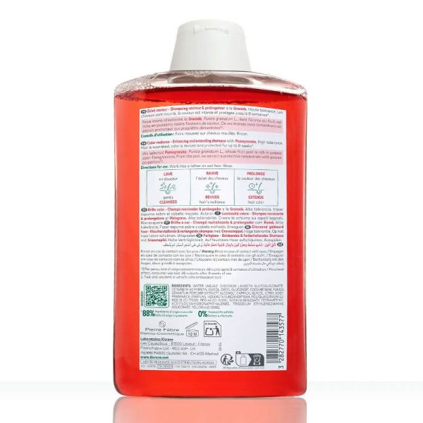 Klorane Shampoing Eclat cheveux colorés à la Grenade (400 ml)