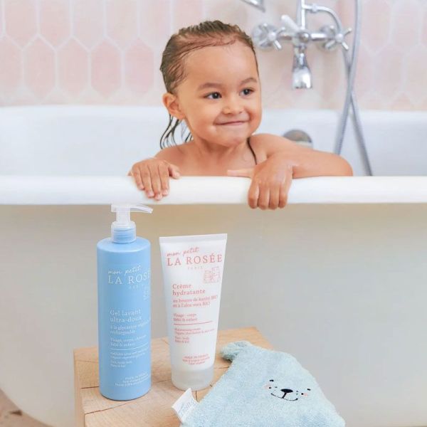 Mon Petit La Rosée Coffret Ma Routine Bain (Gel lavant + crème hydratante + gant de toilette)